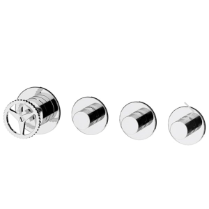 Unterputzmodul Chrono | O | Dreiweg | Hebel | Chrom schwarzer Grund