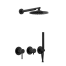 Dusch Set X STYLE | Unterputz | mit hängendem Brausekopf | Ø 200 mm | schwarz matt