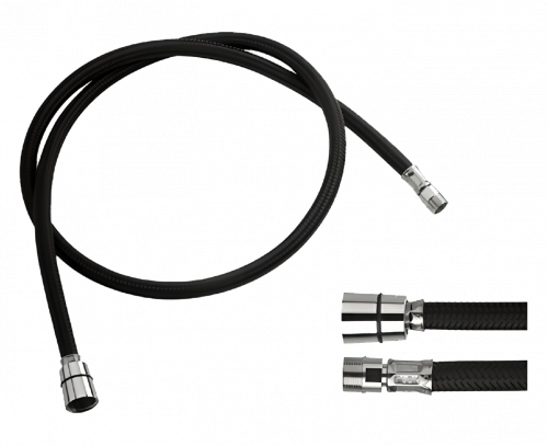 Kompletter Duschschlauchsatz zum Wannendurchgang 150cm | schwarz