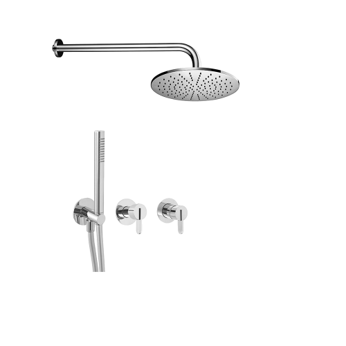 Dusch Set SWING, Unterputz, Hebel, Kopfbrause Ø300 | poliertes Gold