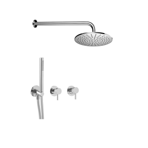 Dusch Set | Unterputz hebel | mit Hängekopf Ø300 | polierter Chrom | CURVY | oberteil