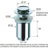 Ablaufventil 906 mit kleinem rundem Click/ClackVentilstopfen Ganzmetal | L | gebürstetem Nickel Glanz