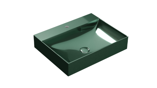 T-EDGE Waschbecken 600x470x120 | ohne Batterieloch | Mořská zelená Glanz