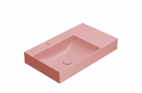 Waschbecken T-EDGE | 800x470x120 | mit Loch für die Batterie | Rosa matt