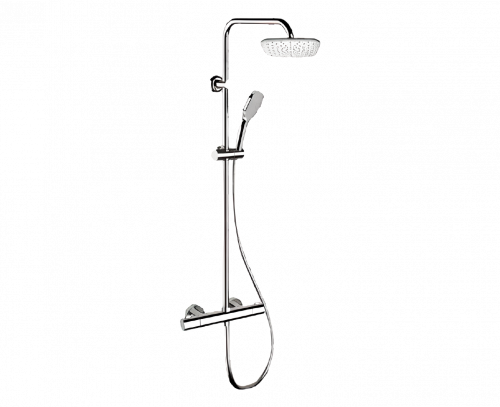 Dusch Set X STYLE | Aufputz | Thermostatisch | 200 x 200 mm | EQ | chrom Glanz