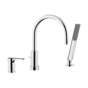 Wannenrandbatterie | hebel | Drei -Elementary | Chrom Glanz | INFINITY