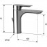 Waschtischarmatur INFINITY mit Ablassschraube | Hebel niedrig | gebürstetem Nickel Glanz