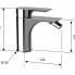 Bidetarmatur INFINITY ohne Abflusskappe | Hebel, stehend | Chrom schwarzer Grund