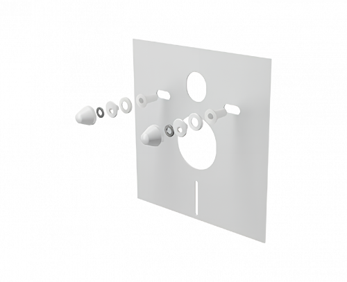 Schallschutz-Set für Wand-WC und Bidet mit Zubehör und Weißabdeckung