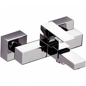 Wandmontierte Badewannenarmatur | hebel | Chrom Glanz | Q-DESIGN