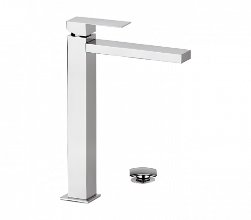 Waschtischarmatur Q-DESIGN | Standarmaturen | hohe | Chrom schwarzer Grund