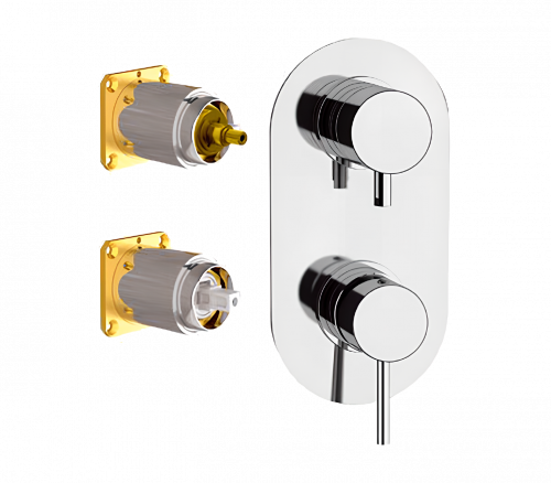 Verdecktes Modul X STYLE Zwei-Wege-Hebeloberteil | gebürstetem Nickel Glanz