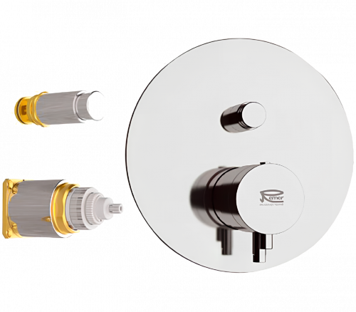 Verdecktes Modul X STYLE Zwei-Wege-Hebeloberteil thermostatisch | gebürstetes Kupfer