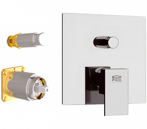 Unterputzmodul Q-DESIGN | Zwei-Wege-Hebeloberteil | rechteckig | Edelstahlfarbe