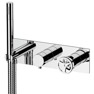 Wannen-/Brausebatterie Chrono | zweiweg | Hebel | Edelstahlfarbe