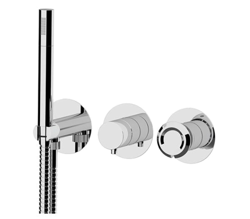 Wannen-/Brausebatterie Element | O | zweiweg | Hebel | Edelstahlfarbe