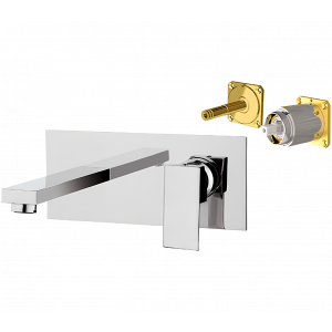 Waschtischarmatur Q-Design | oberer Teil | Rotgold gebürstet