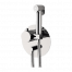 Unterputz-Armatur mit WC-Handbrause, eckig | Thermo | gebürstetem Nickel Glanz