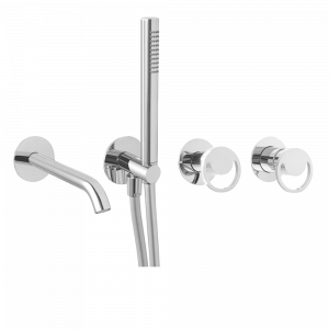 Externer Teil | Wannen-/Duscharmatur - Set Smile | versteckt | Hebel | gebürstetes schwarzes Chrom