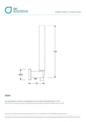 Wandhalterung mit Hand-Bidetbrause | gealtertes Messing