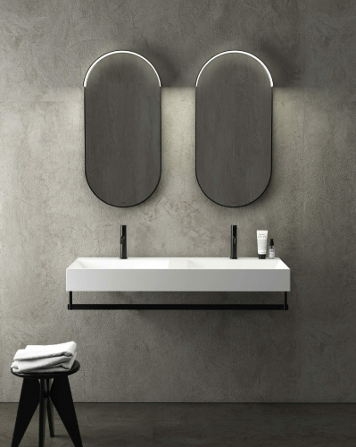 Doppelwaschbecken T-EDGE | 1200 x 470 x 120 | an der Tafel oder hängend | Backstein matt