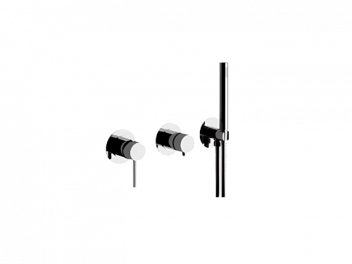 Badarmatur X STYLE | 3-Wege | Hebel | gebürstetem Nickel Glanz