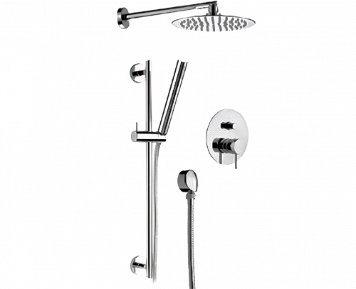 Dusch Set X STYLE , Unterputz, Hebel, Kopfbrause Ø 200 mm | Chrom, hochglanz | Chrom schwarzer Grund