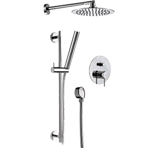 Dusch Set X STYLE , Unterputz, Hebel, Kopfbrause Ø 200 mm | Chrom, hochglanz | Chrom schwarzer Grund